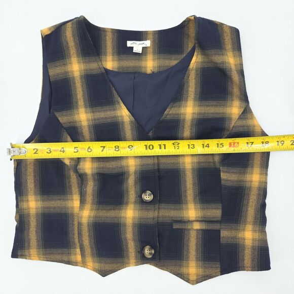 Ultra Pink Vest Womens Size Large Tartan Plaid Button Up Academia Golf Preppy - Picture 6 of 8